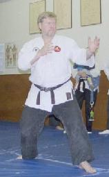 Defensive stance, Sensei Carl, March 2001