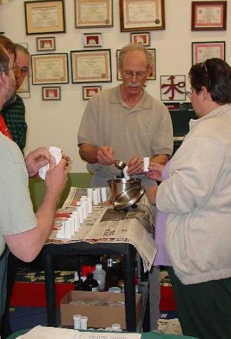 Leeds Davis making balms in class.
